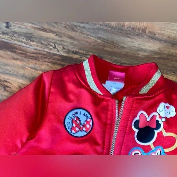 Toddler Red Disney Minnie,Mickey 3T jacket - Picture 4 of 6